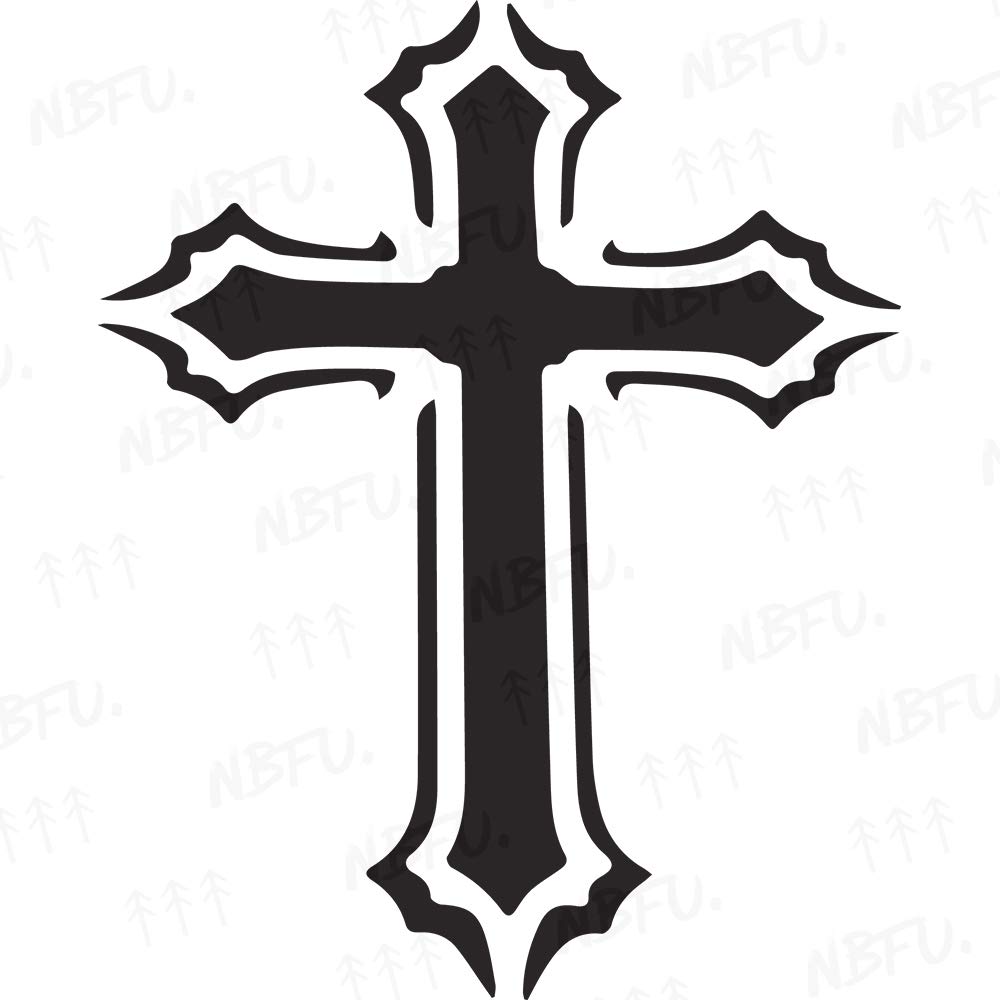 ●GOD DAM Amazon.com: NBFU God Cross Outline Silhouettes 4 (Black
